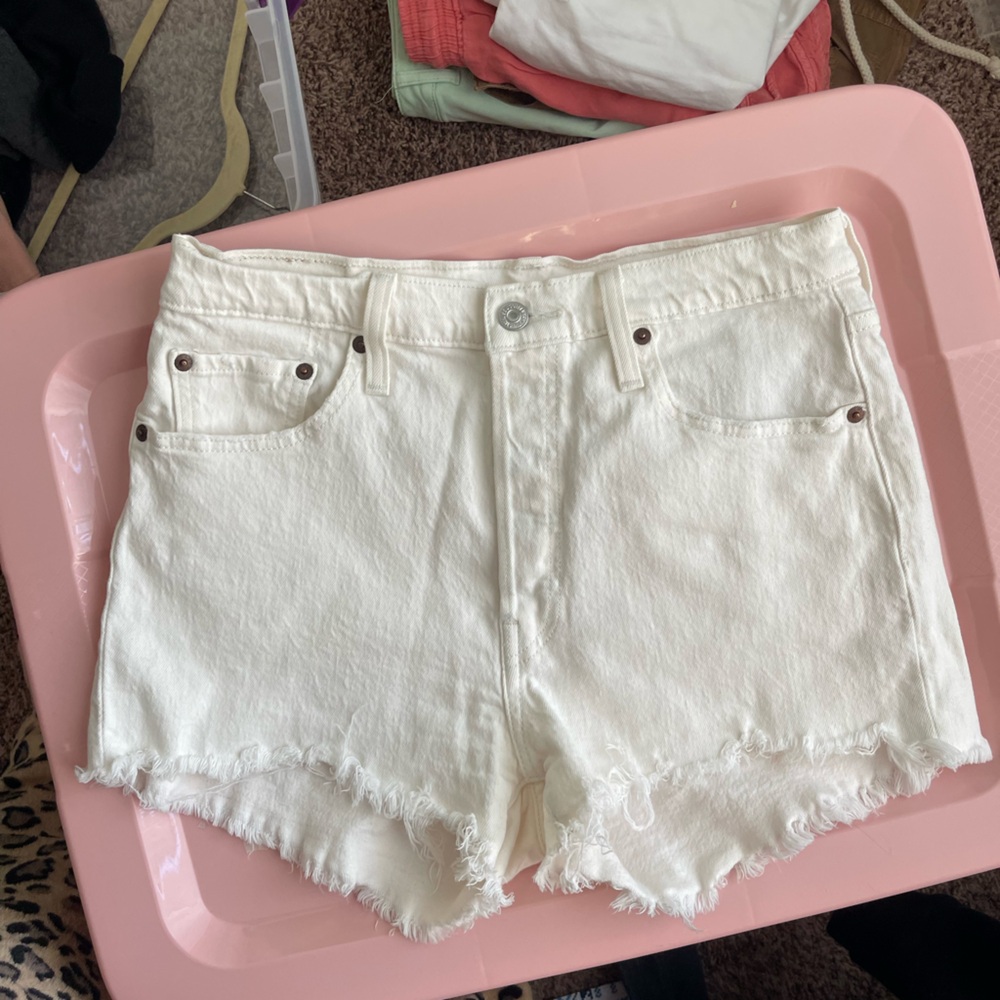 LEVIS 501 white denim jeans